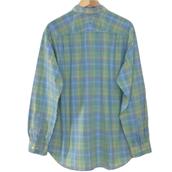 J McLaughlin Green Blue Plaid Cotton Button Down Long Sleeve Shirt Size …New - Picture 2 of 9